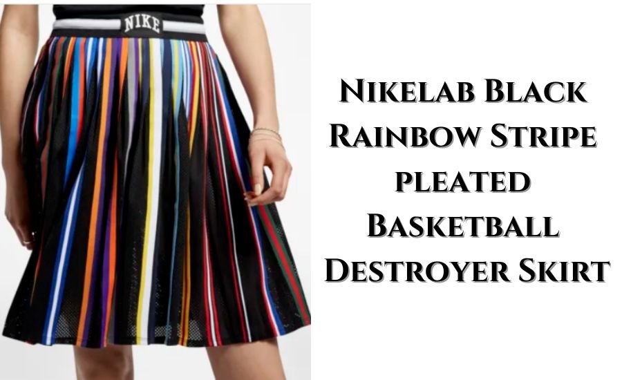 nikelab black rainbow stripe pleated basketball destroyer skirt