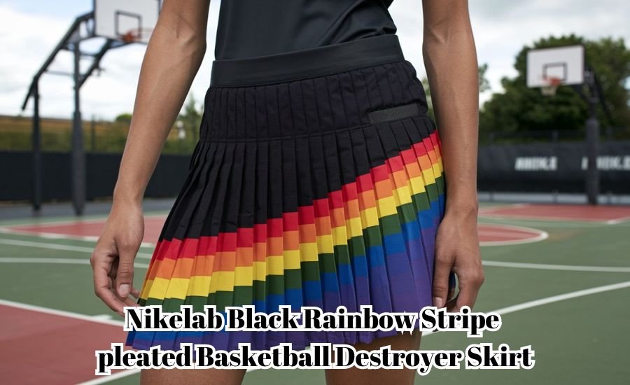 nikelab black rainbow stripe pleated basketball destroyer skirt