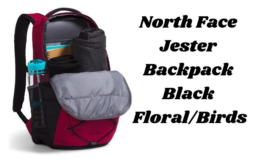 north face jester backpack black floral/birds