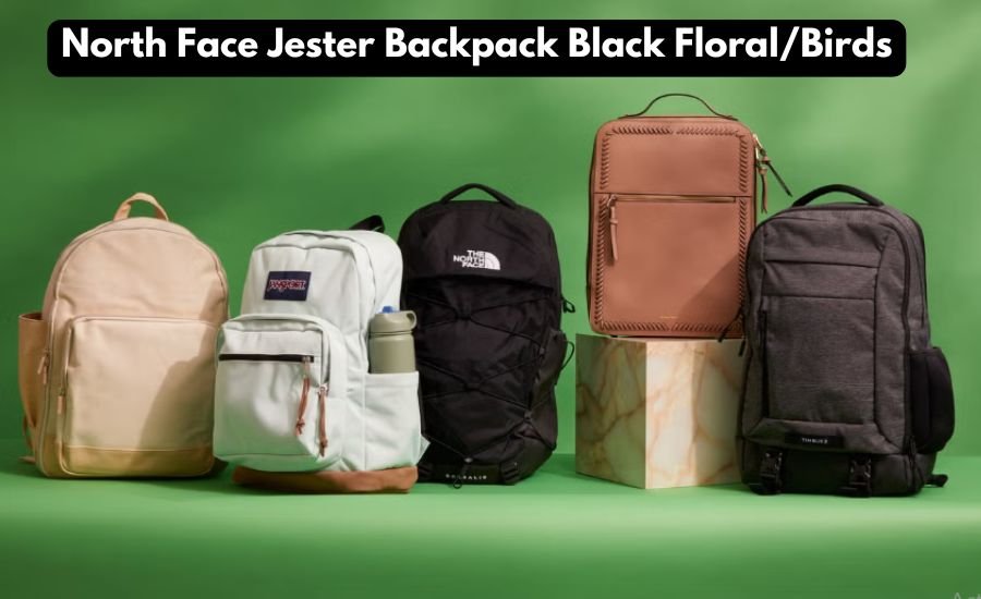 north face jester backpack black floral/birds